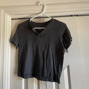 American Eagle Grey Ribbed Crop Top